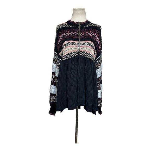 Free People Black Cozzy Cottage Sweater Size Small - Picture 9 of 12